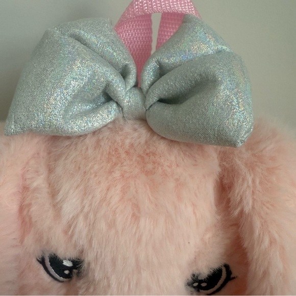 Like New! Carried Away 🎈Pretty in Pink Plush Bunny Backpack - Picture 4 of 9
